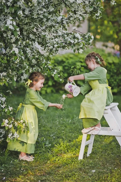 The process of washing hands in the garden from a watering can 8 — Stock Photo, Image