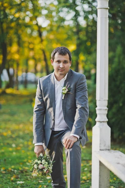 Retrato de un hombre de negocios en otoño Park 95 . — Foto de Stock