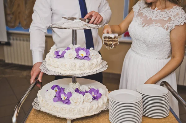 Cake of three floors on a stand 7035. — Stock Photo, Image