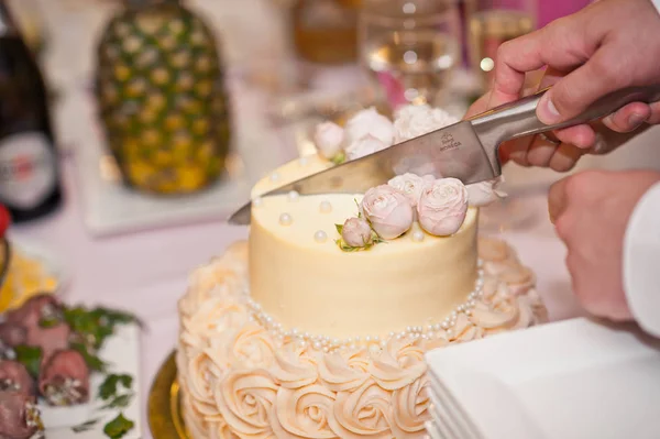 El proceso de dividir el pastel en trozos 7406 . — Foto de Stock