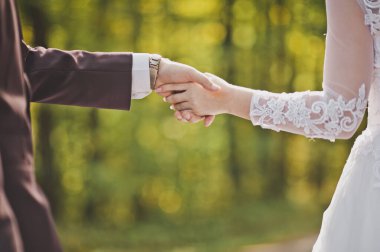 Gelin ve damadın dansının elementleri arka planda...