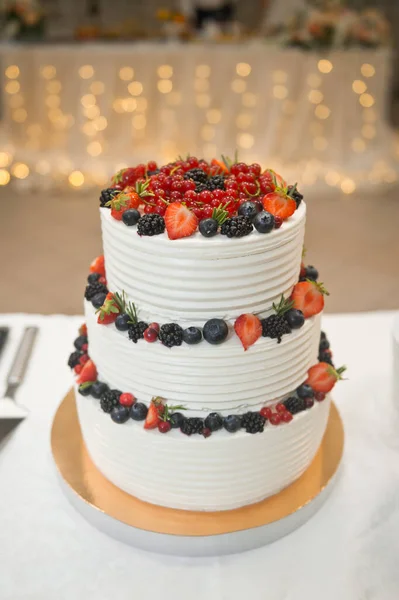 Величезний торт для гостей свята на весілля 2176 . — стокове фото