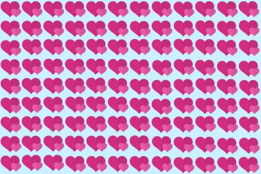 Açık Mavi Arkaplanda Pembe Kalp Şekli. Hearts Dot Tasarımı. Makaleler, Yazdırma, İllüstrasyon amacı, özgeçmiş, web sitesi, işletmeler, sunumlar, Ürün Tanıtımları vs. için kullanılabilir.