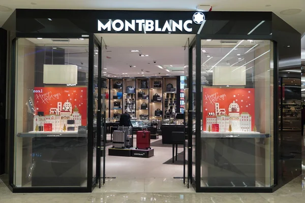 Udsigt Montblanc Butik Butiksfacade Montblanc High End Tilbehør Modebutik Logo - Stock-foto