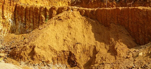 Deforestación Cerca Con Raíces Rocas Que Muestran Luz Del Sol — Foto de Stock