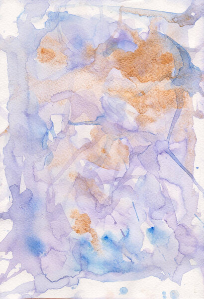 purple watercolor abstract background. Transparent purple watercolor brush strokes, stains and gold texture. Abstract texture for textile, paper.