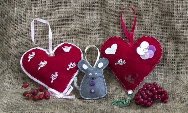 handmade soft toys, Christmas tree decorations, Christmas gifts, Valentine\'s Day gifts, love story, thread toys