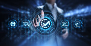 Kalite standartları ISO güvence denetim iş teknoloji kavramı.