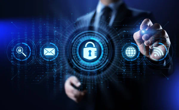 Kiberbiztonsági adatvédelmi információs magánélet internetes technológia koncepciója. — Stock Fotó