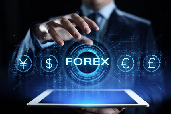 Konsep bisnis investasi internet nilai tukar mata uang perdagangan Forex. — Stok Foto