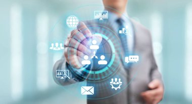 CRM - Müşteri İlişkileri Yönetimi. Girişim İletişim ve planlama yazılım kavramı.