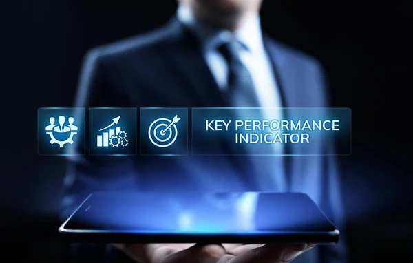 KPI 키 성능 표시기 비즈니스 및 산업 분석 개념 화면. — 스톡 사진