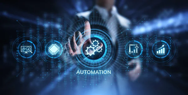 Automatyzacja procesów biznesowych Koncepcja optymalizacji innowacji w technologiach przemysłowych. — Zdjęcie stockowe