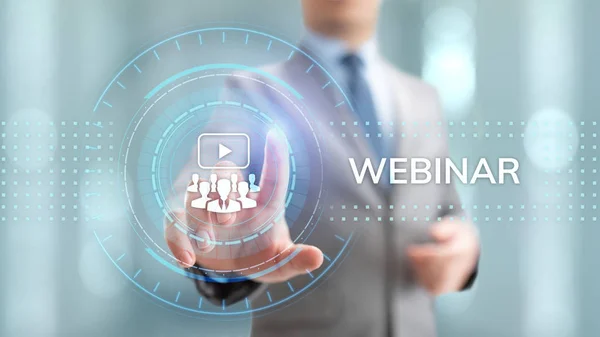 Webinar E-learning Online Seminar Education Business Concept. — 스톡 사진