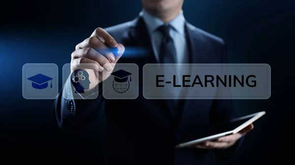 E-learning Online Onderwijs Business Internet concept op het scherm. — Stockfoto