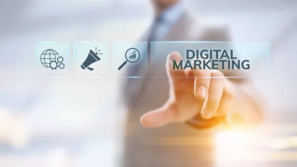 Digitale marketing internet reclame en verkoop verhogen business technology concept. — Stockfoto