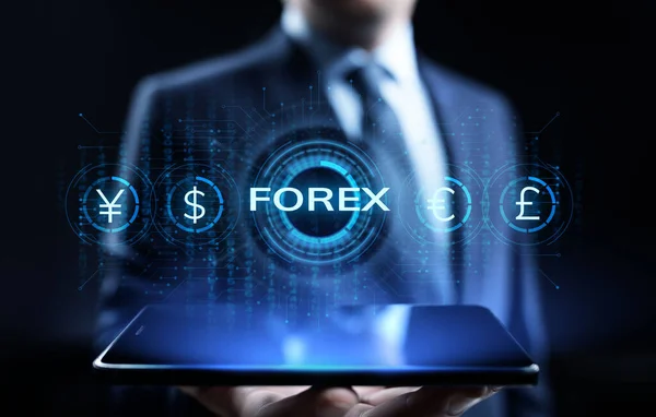 Konsep bisnis investasi internet nilai tukar mata uang perdagangan Forex. — Stok Foto