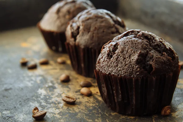 Muffin mit Kaffee — Stockfoto