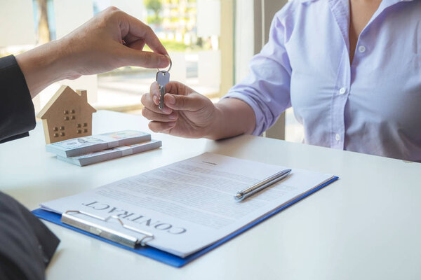 Contacting the buying or selling of real estate through a sales 