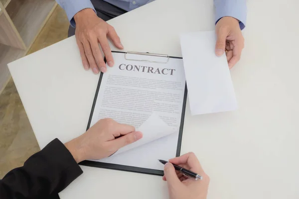 Frauds Make Money Exchange Business Contracts Real Estate Illegal Contract — Stock Photo, Image