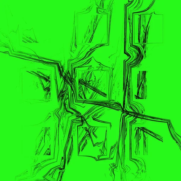 ランダムな緑色のフラクタルパターン 抽象的な背景 テーマのフラクタル形状 ポスター Web カード等に適しています — ストック写真