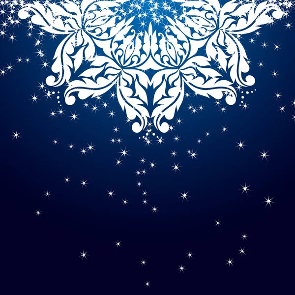 Blue Christmas Snowflake Ornament. - Stok Vektor