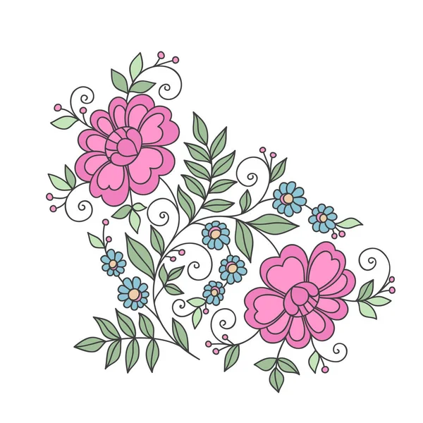 Elemento de diseño de flores. Adorno floral estilizado . — Vector de stock