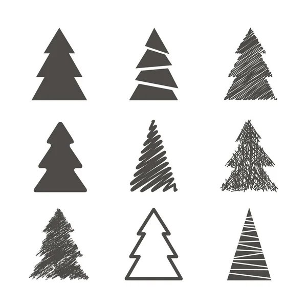 Set of christmas trees — Stock Vector