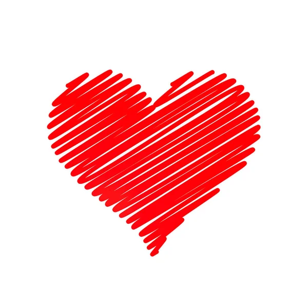 Elle çizilmiş kalp. Tasarım öğesi.