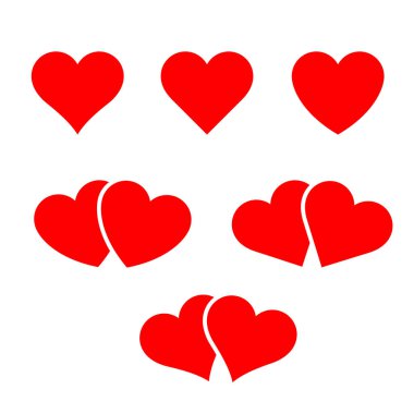 vektör kalp set