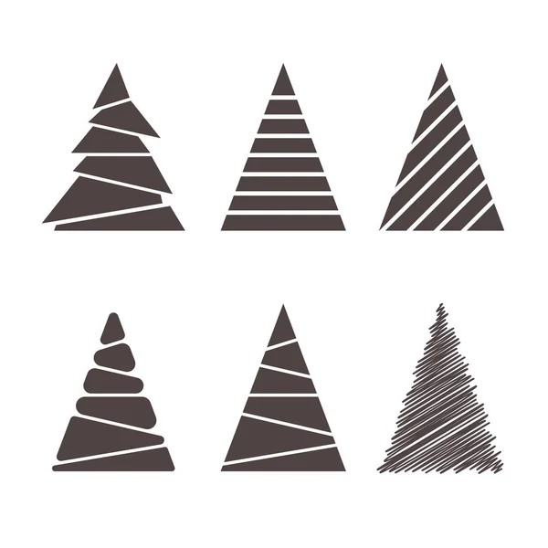 Set of christmas trees — Stock Vector