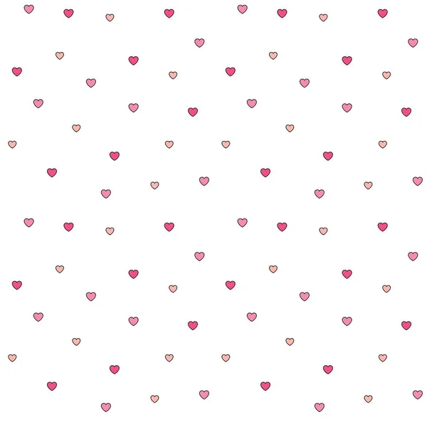 Pois sans couture motif de coeurs roses — Image vectorielle