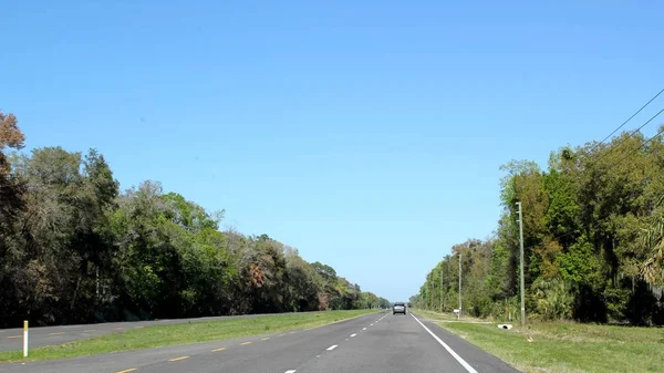 Estrada Linha Reta Nos Estados Unidos — Fotografia de Stock