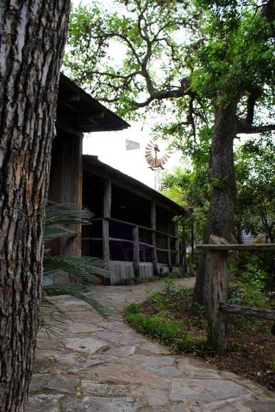Путь Старой Веранде Традиционном Доме Техас Сша — стоковое фото