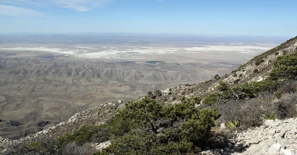 Pohled Texaské Krajiny Pustá Prázdná Pouštní Krajina Pohled Guadalupe Peak — Stock fotografie