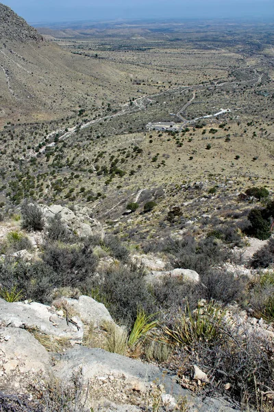 Paisaje Texas Paisaje Árido Desierto Vacío Vista Desde Pico Guadalupe — Foto de Stock