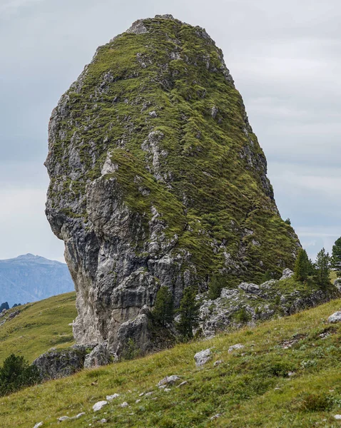 Schöne Aussicht Auf Die Steilen Pieralongia Felsen Naturpark Puez Geisler — Stockfoto