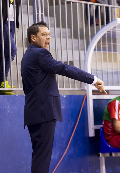 Diego Gacimartin Coach Segovia Futsal Spanish League Match Catgas Santa — Stock Photo, Image