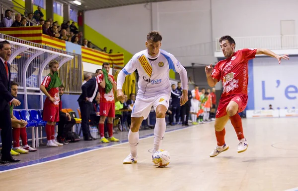 Santa Coloma Gramenet, Barselona, İspanya, 25 Kasım 2017: Futsal İspanya Ligi maç Catgas Santa Coloma ve Segovia, arasında 2-3