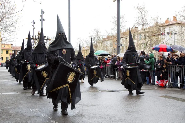 Personer Procession Sanch Årlig Ceremoni Flera Städer Sydeuropa Heliga Påskveckan — Stockfoto