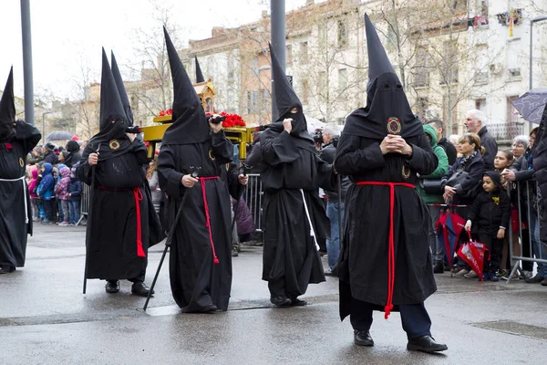 Personer Procession Sanch Årlig Ceremoni Flera Städer Sydeuropa Heliga Påskveckan — Stockfoto