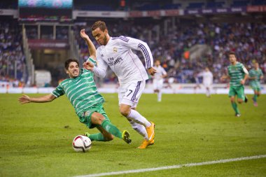 Raul de Tomas of RM in action at the Copa del Rey match between UE Cornella and Real Madrid, final score 1 - 4, on October 29, 2014, in Cornella, Barcelona, Spain.