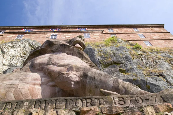 Lion Belfort Fier Symbole Résistance Française Contre Les Forces Prussiennes — Photo