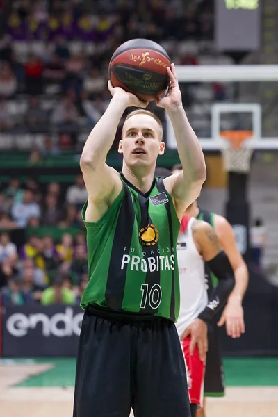 Klemen Prepelic Akcji Meczu Hiszpańskiej Ligi Acb Pomiędzy Joventut Badalona — Zdjęcie stockowe