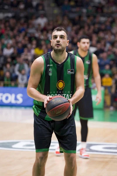 Albert Ventura Aktion Spanska Acb League Match Mellan Joventut Badalona — Stockfoto