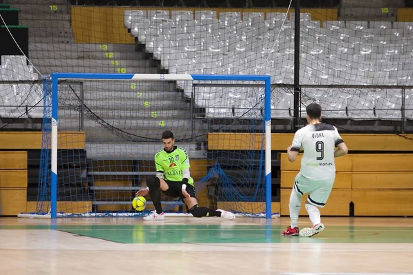 Pablo Vidal Δράση Στην Ισπανική Futsal League Αγώνα Μεταξύ Industrias — Φωτογραφία Αρχείου