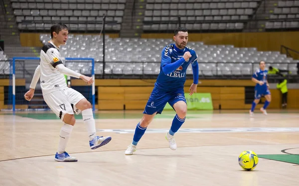 Giocatori Azione Alla Partita Spagnola Lnfs Futsal League Tra Industrias — Foto Stock