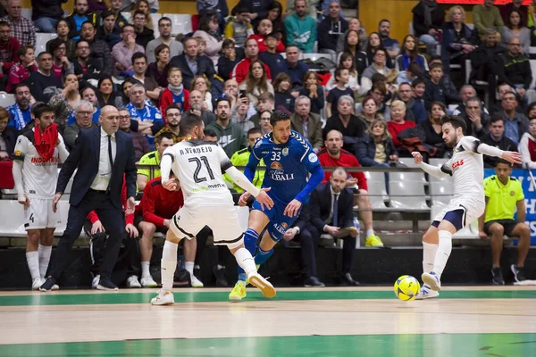 Gracze Akcji Hiszpańskim Meczu Lnfs Futsal League Pomiędzy Industrias Garcia — Zdjęcie stockowe