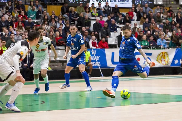 Jogadores Ação Lnfs Espanhol Futsal League Jogo Entre Industrias Garcia — Fotografia de Stock
