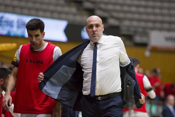 Spanya Lnfs Futsal Ligi Maçında Javi Rodriguez Sanayi Garcia Santa — Stok fotoğraf